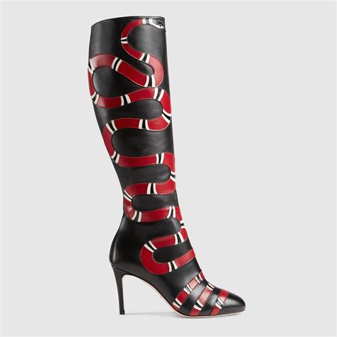 gucci camel knee high snakeskin boots|Gucci ankle boots for women.